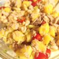 Sallatë patate me ton. Receta gatimi. Dieta mesdhetare.
