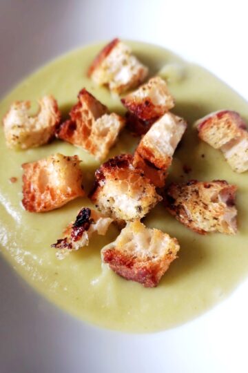 Krem papate me presh. Receta gatimi. Dieta mesdhetare.